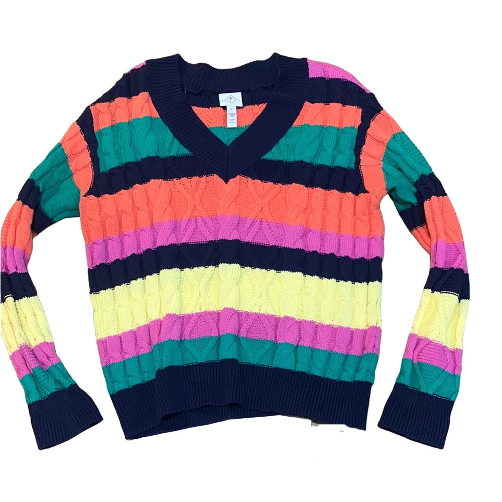 St. John's Bay Pink and Orange V-Neck Sweater box 24